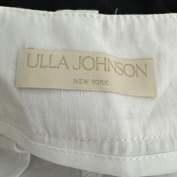 Ulla Johnson Pants Womens 6 White Kori High Rise Wide Leg Pleated Belted Linen - Picture 5 of 16